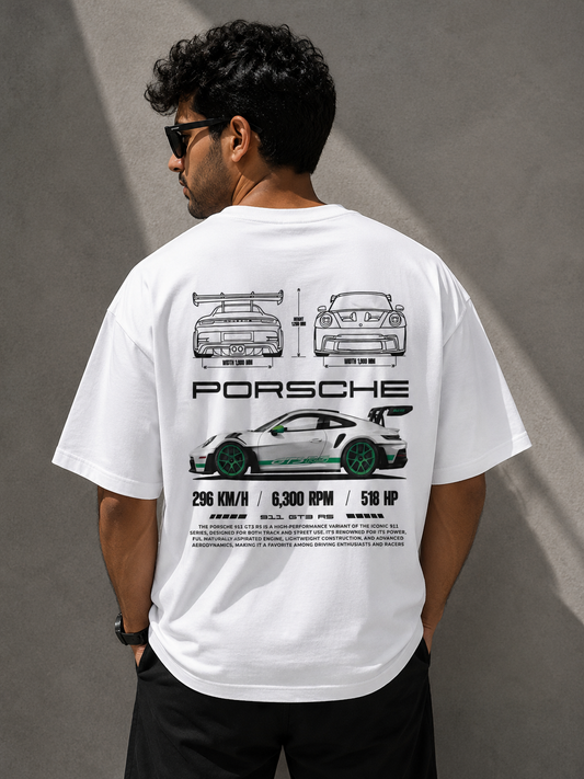 Porsche GT3 rs white tee