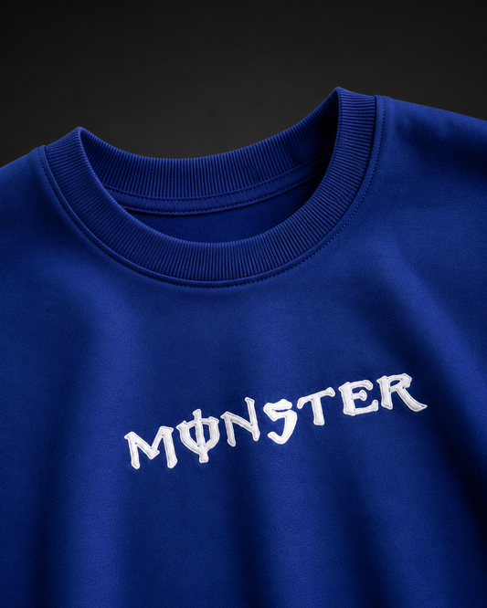 Monster Energy – Logo Print Blue Oversized T-Shirt