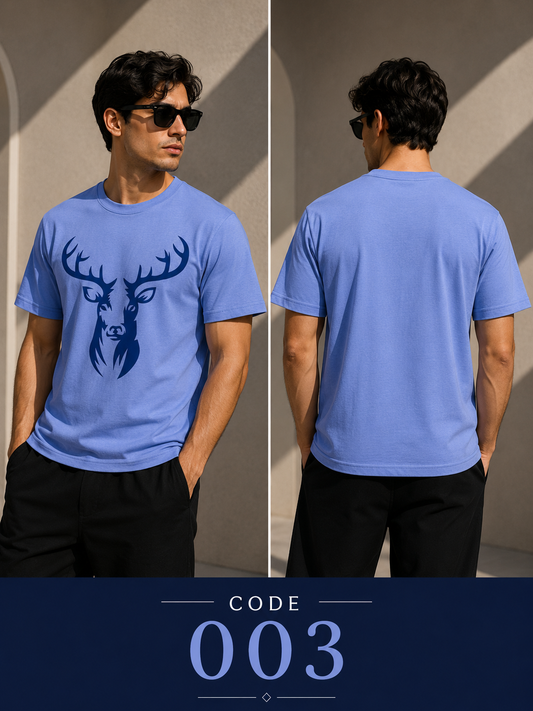 Reindeer light blue tee