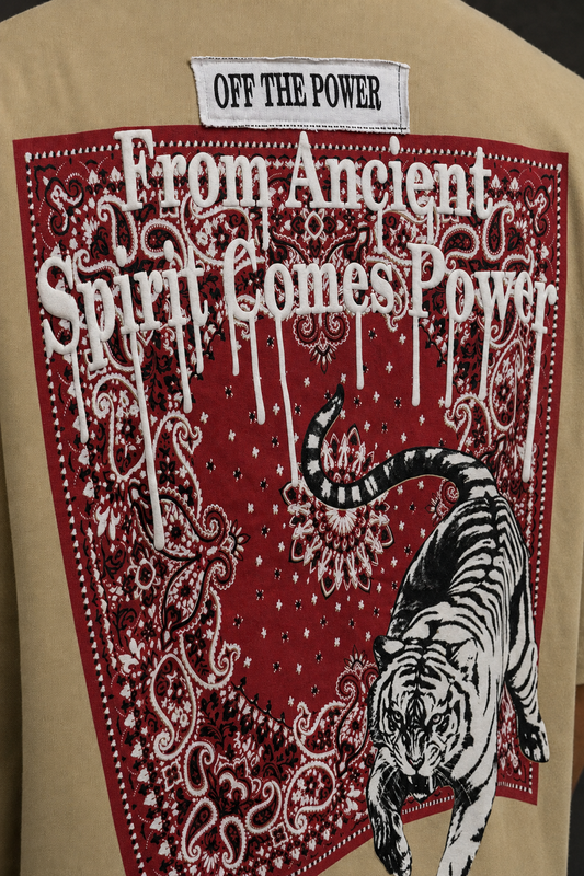 Off The Power – Mixed-Media Back Graphic Oversized T-Shirt