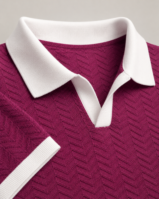 Signature Polo – Merlot Chevron