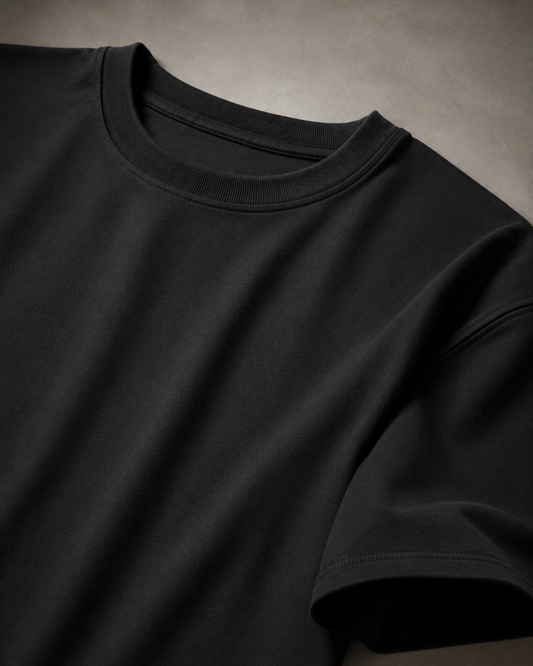 Core 250 GSM Oversized T-Shirt – Midnight Black