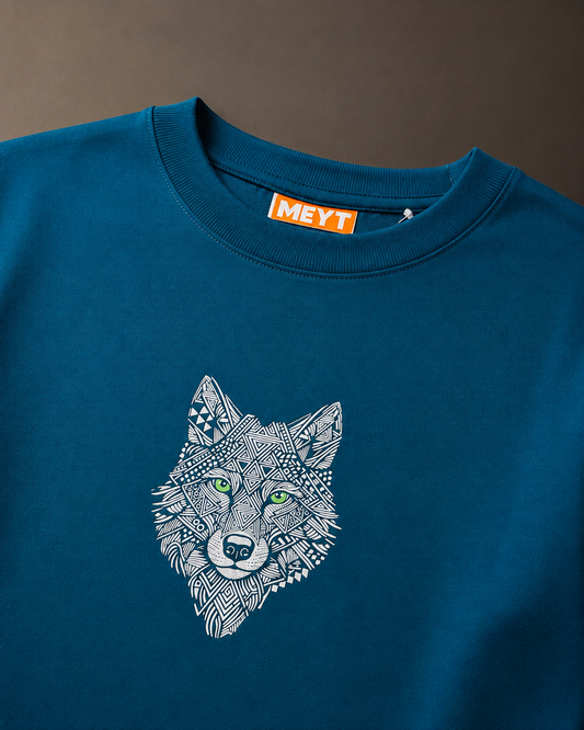 Alpha Wolf – All-Over Graphic Oversized T-Shirt