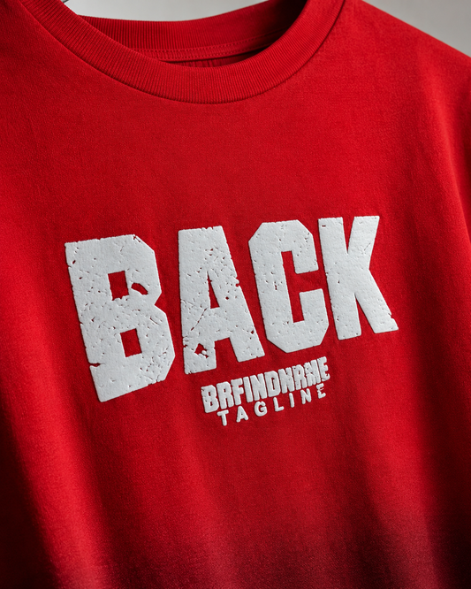 Back Off – Puff Print Red Oversized T-Shirt