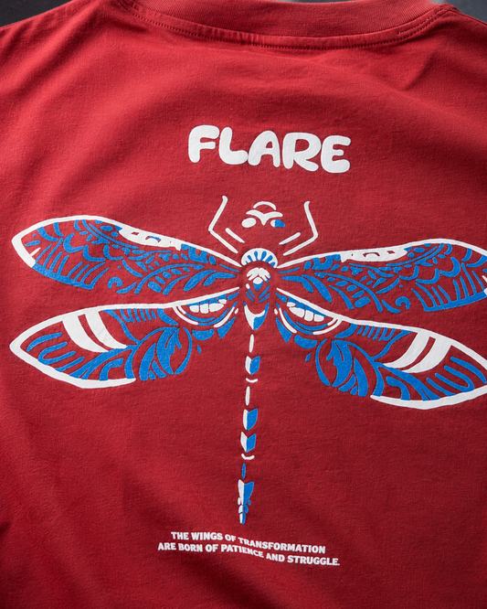 Flare – Back Graphic Red Oversized T-Shirt