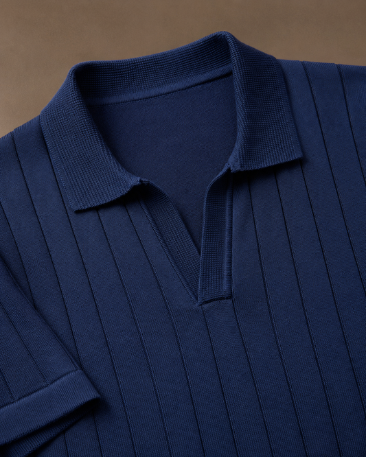 Essential Polo – Deep Navy Rib