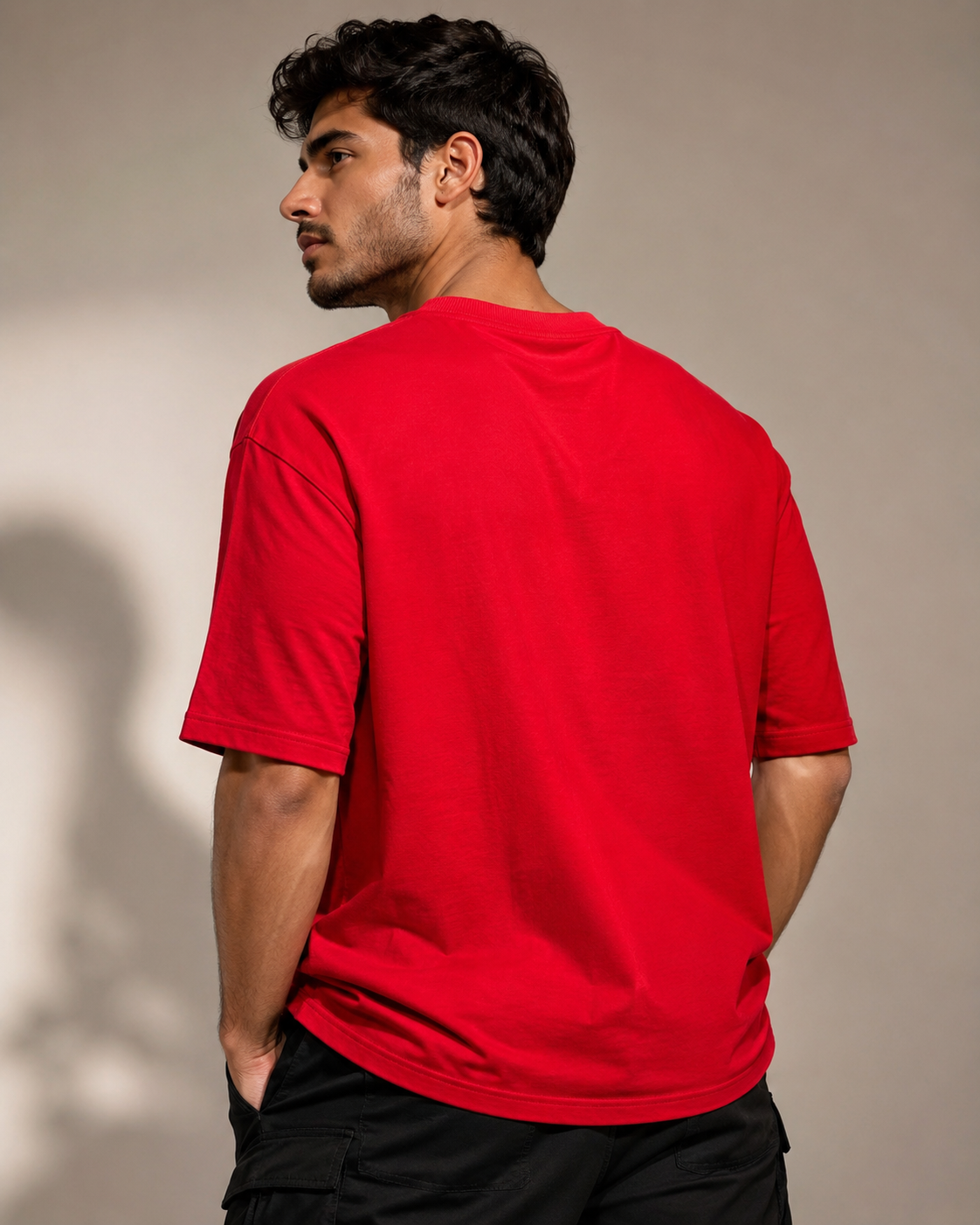 Core 250 GSM Oversized T-Shirt – Crimson Red