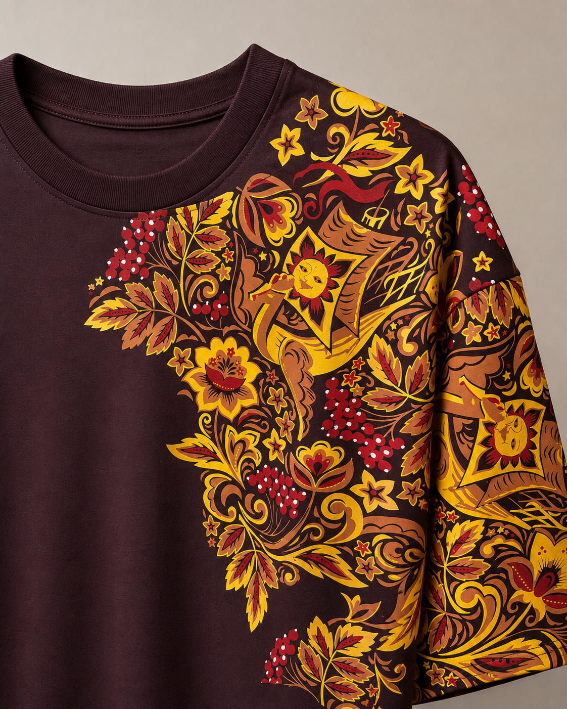Autumn Bloom – Floral Graphic Oversized T-Shirt
