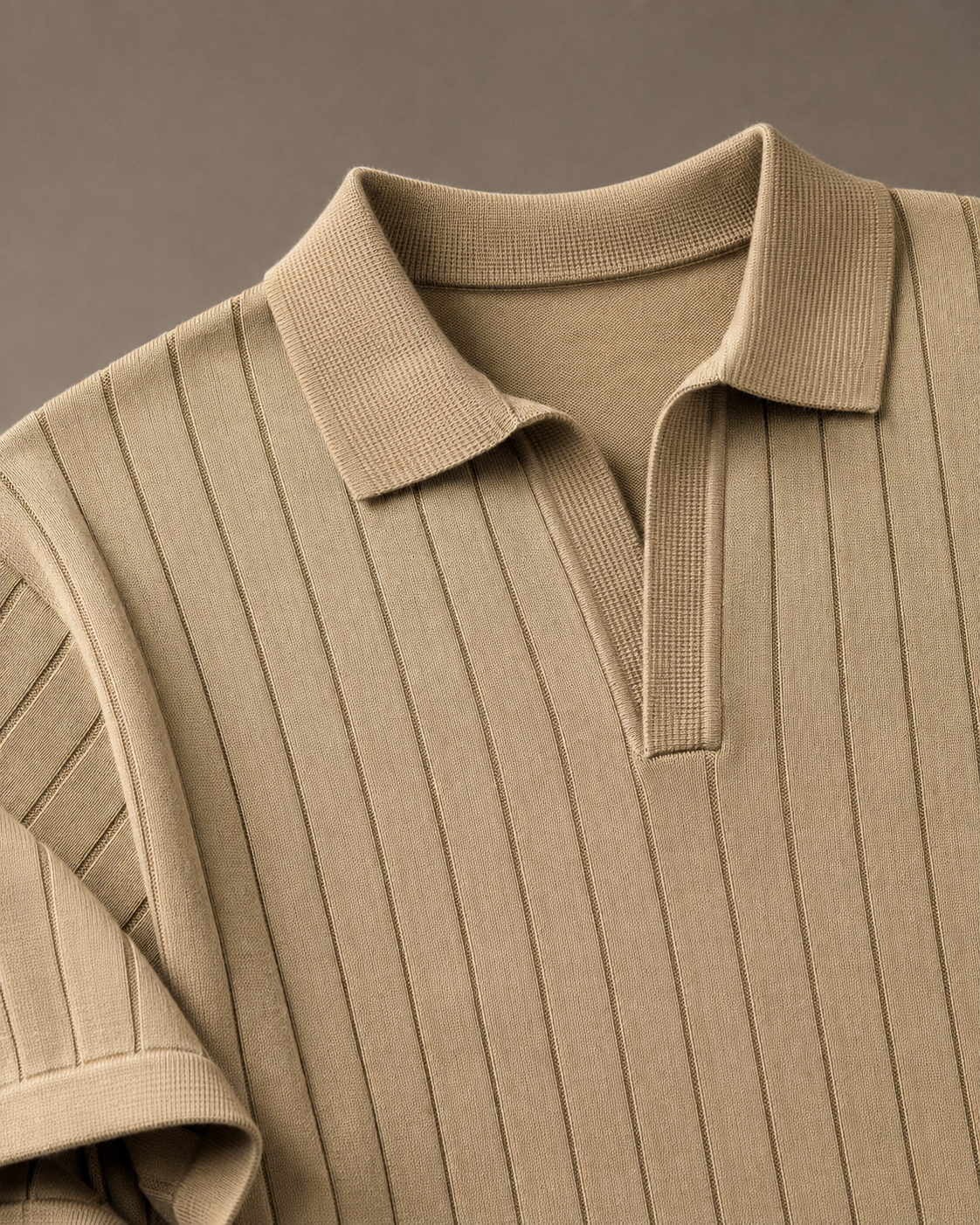 Essential Polo – Desert Beige Rib