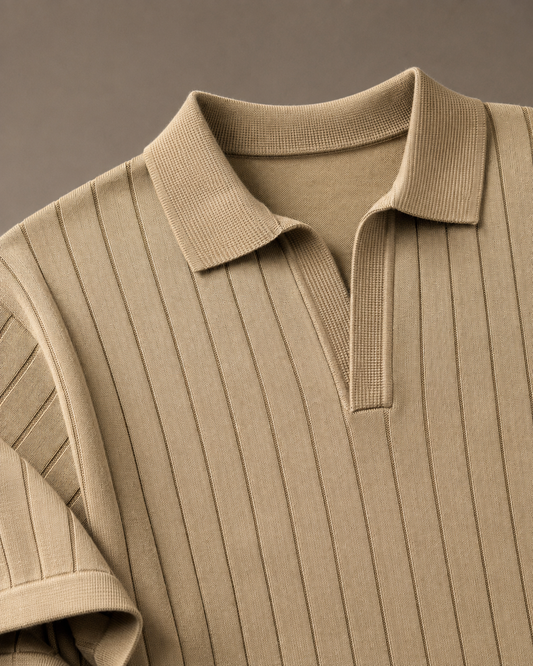 Essential Polo – Desert Beige Rib