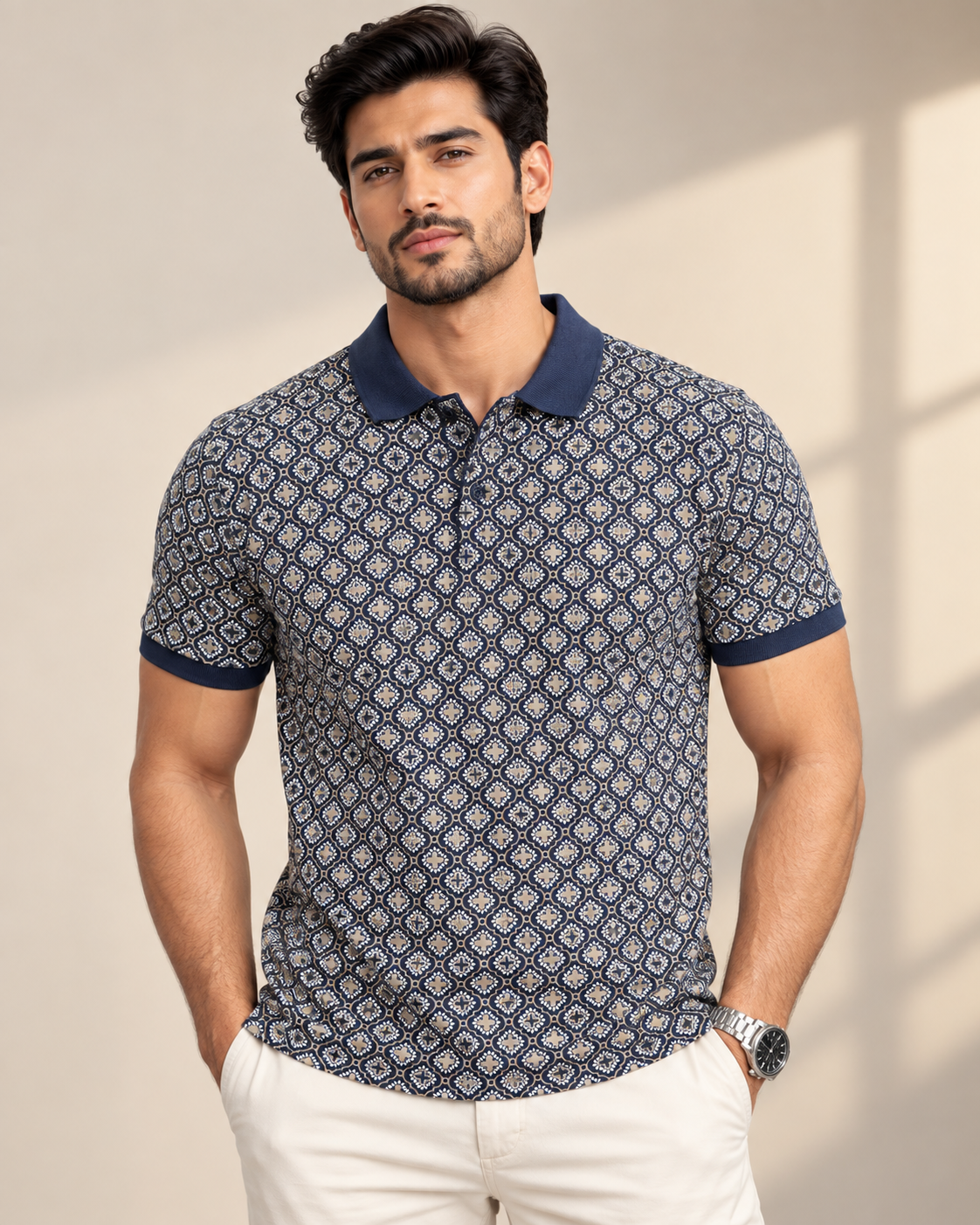 Signature Polo – Midnight Mosaic