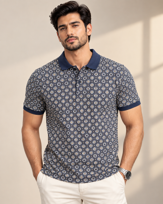 Signature Polo – Midnight Mosaic