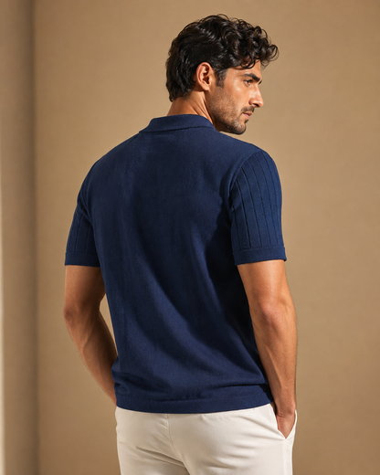 Essential Polo – Deep Navy Rib