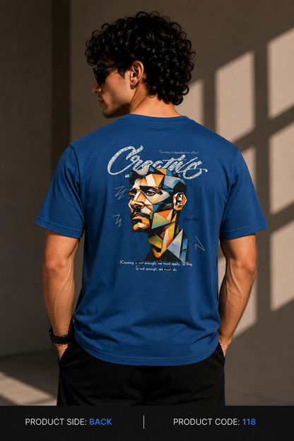Creative Mind Cobalt – Graphic Oversized T-Shirt