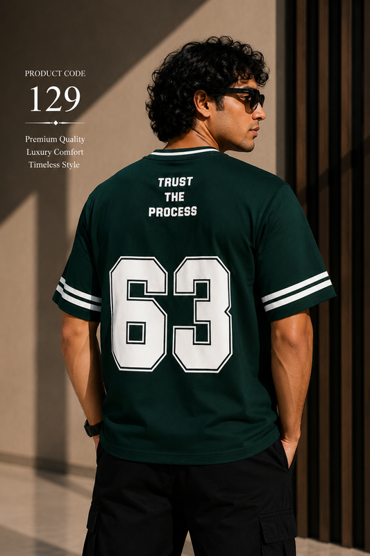 Varsity v-neck green tee