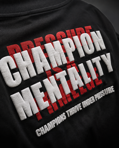 Champion Mentality Black – Back Typography Print Oversized T-Shirt