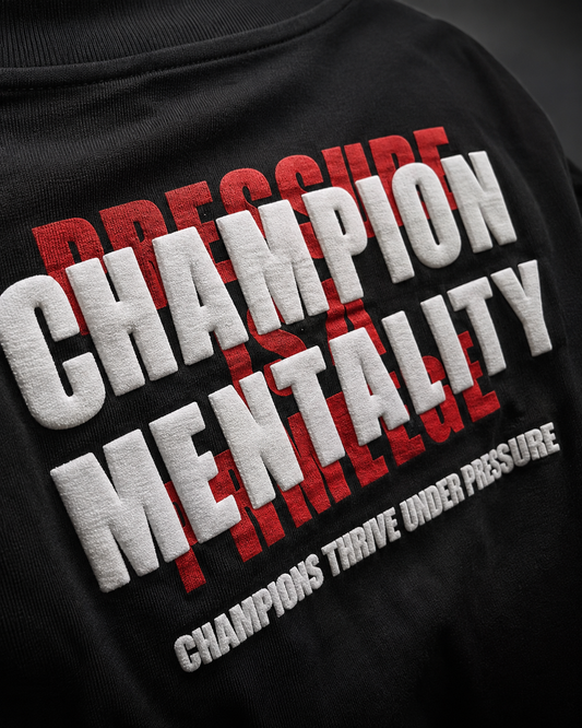 Champion Mentality Black – Back Typography Print Oversized T-Shirt