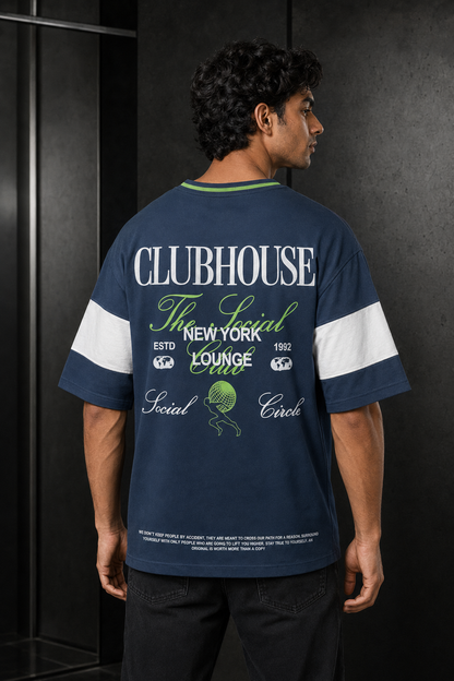 Varsity 92 Navy – Sports Print Oversized T-Shirt