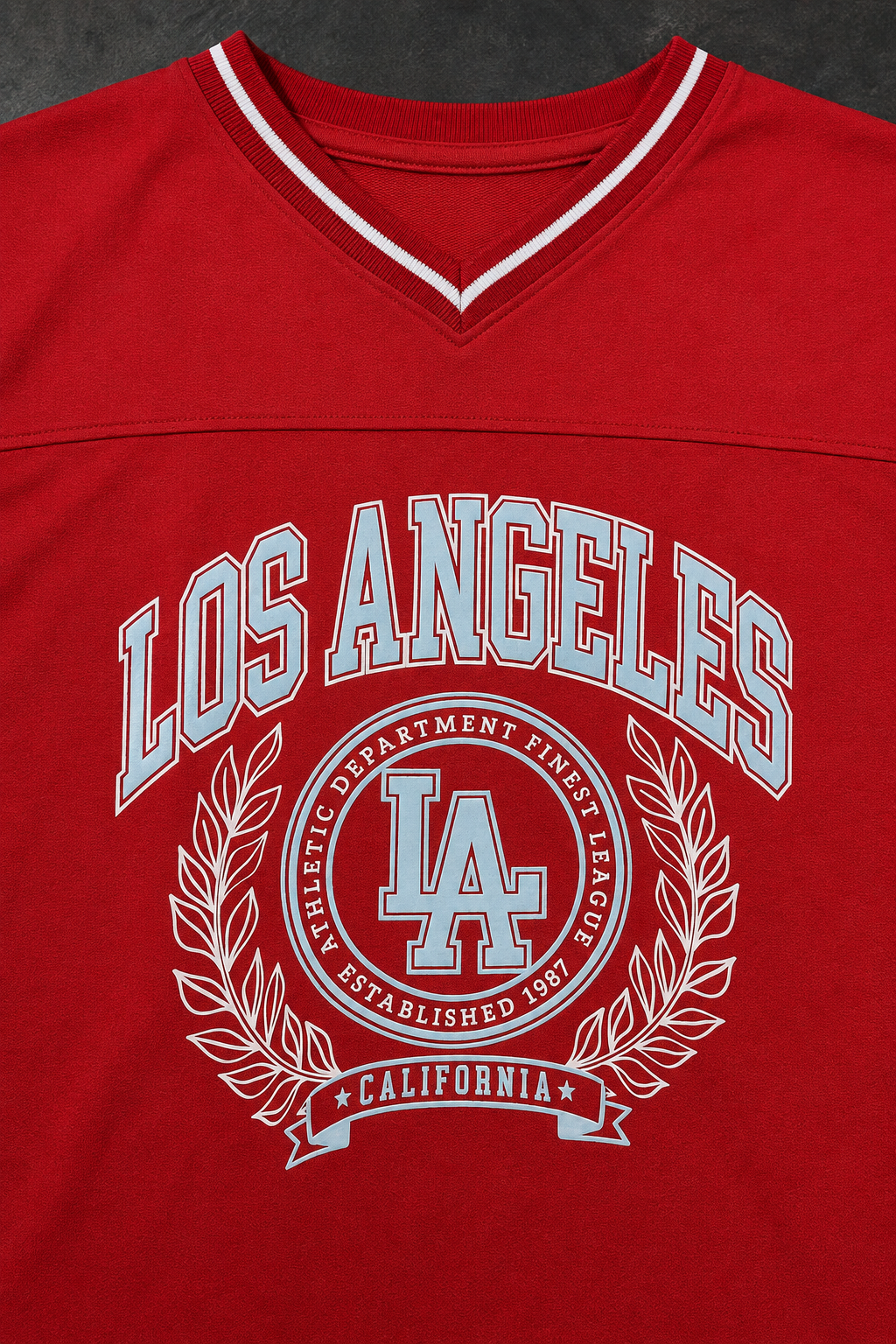 Los Angeles Varsity Red – Sports Print Oversized T-Shirt