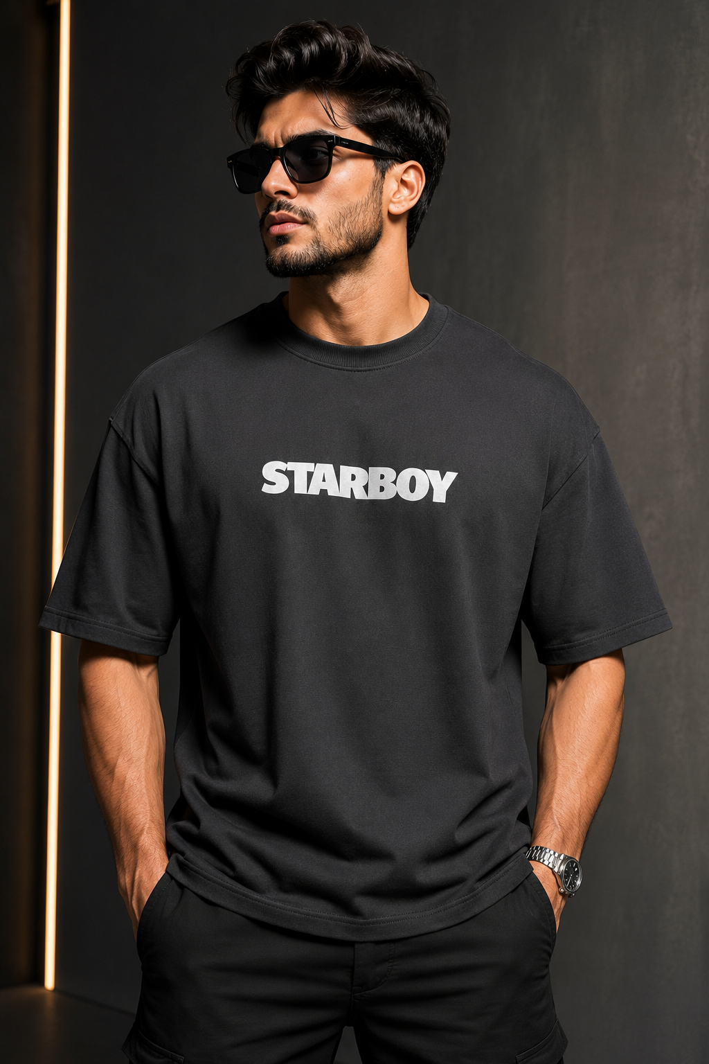 After hours weekend black tee