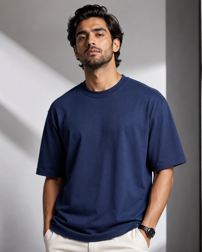 Core 250 GSM Oversized T-Shirt – Deep Navy