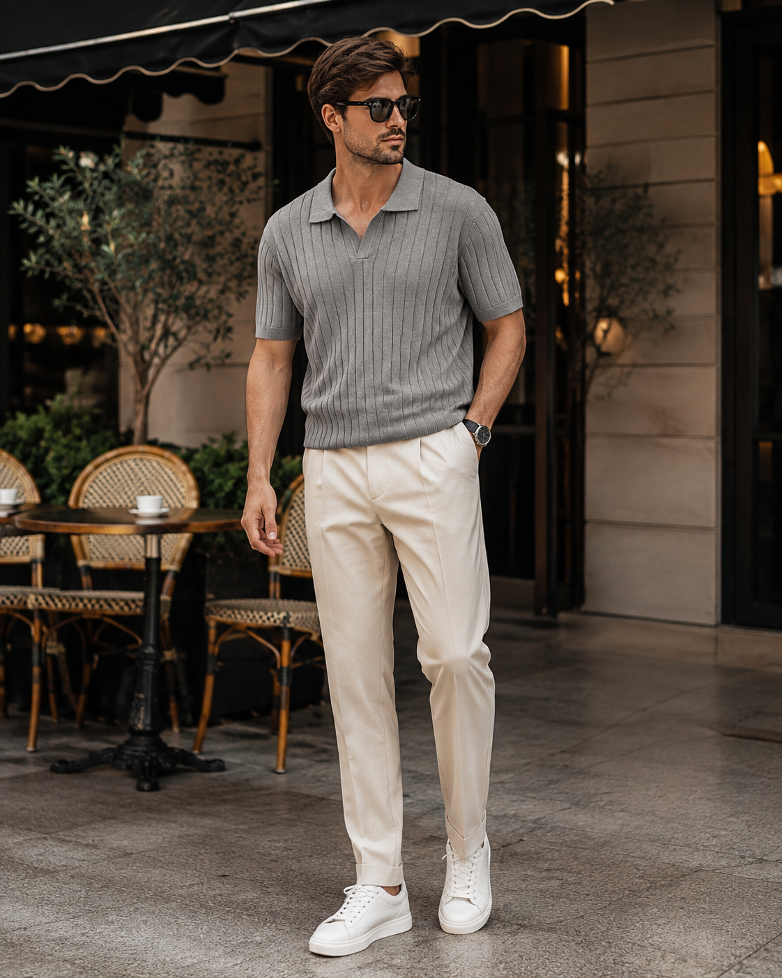 Essential Polo – Slate Grey Rib