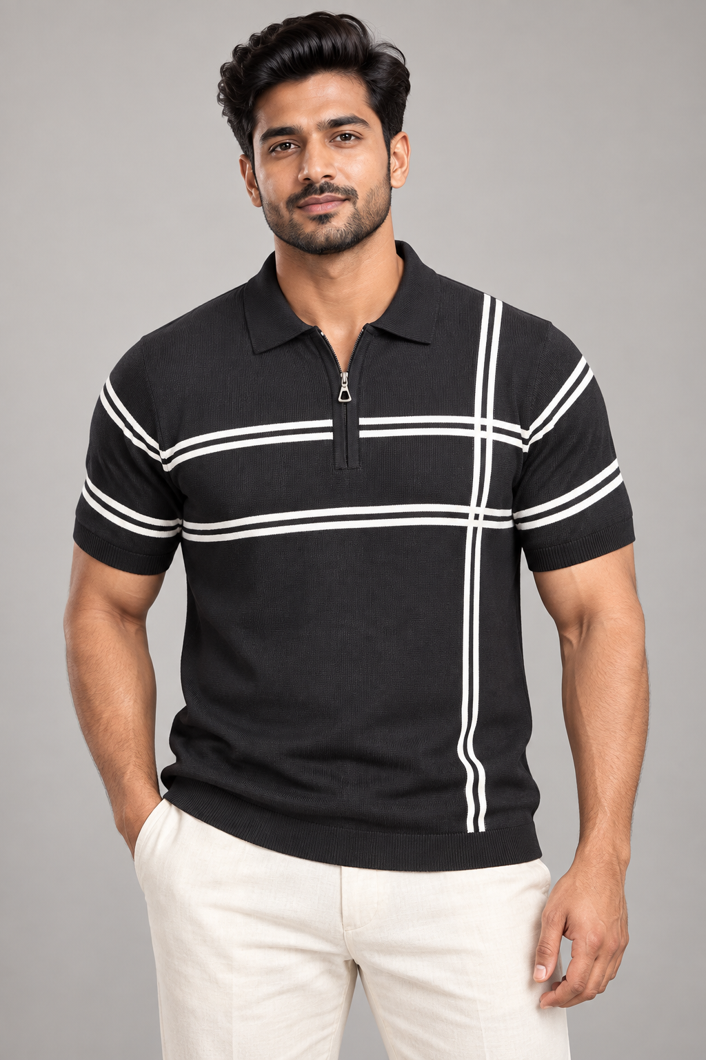 Signature Polo – Carbon Gridline