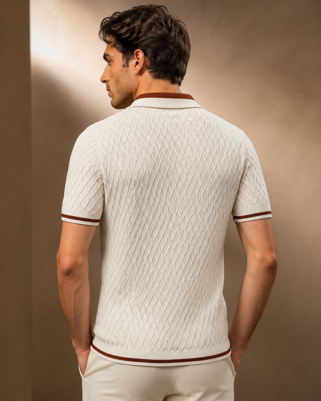 Premium knitted Ivory polo