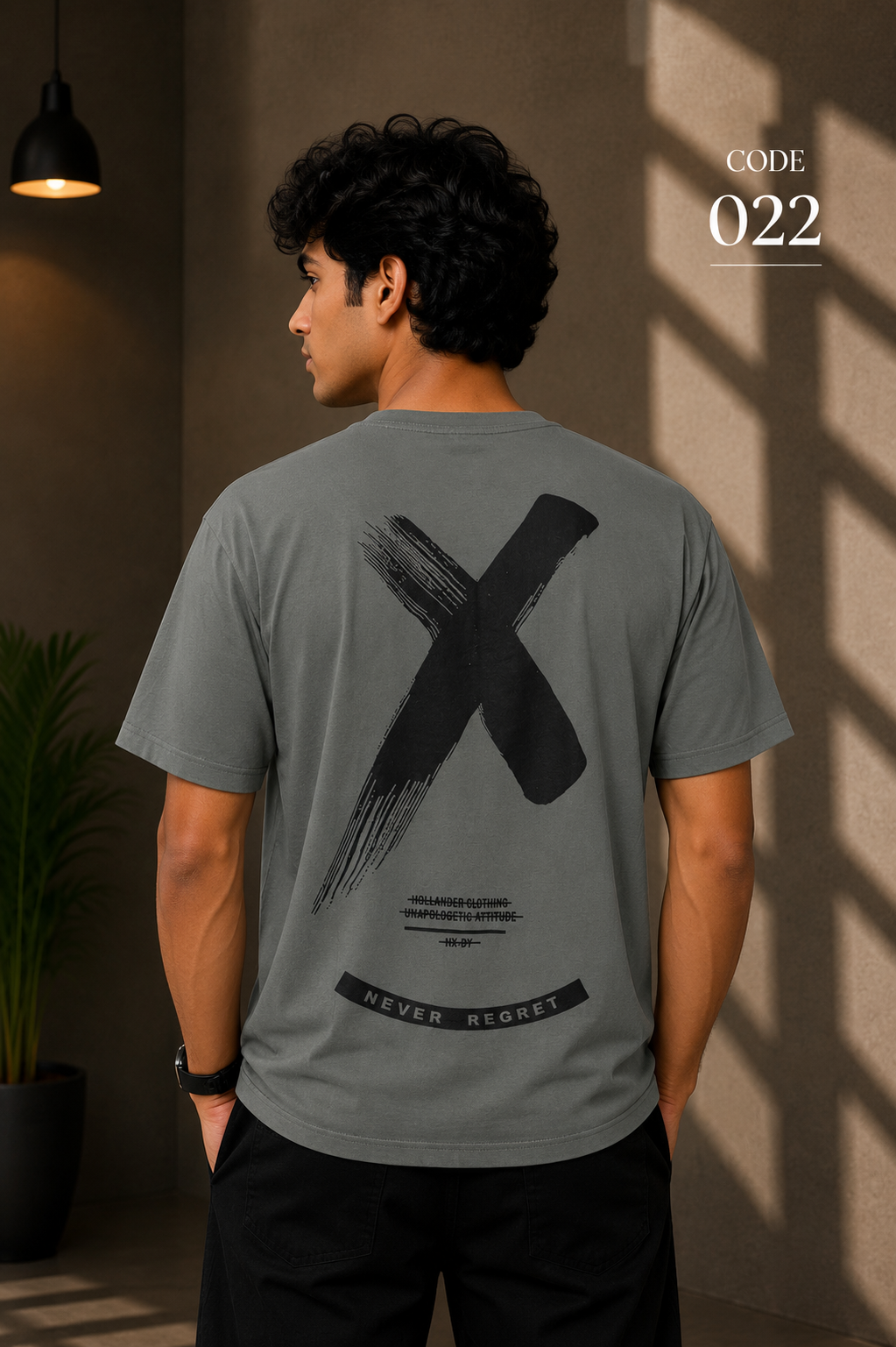 Never regret grey tee