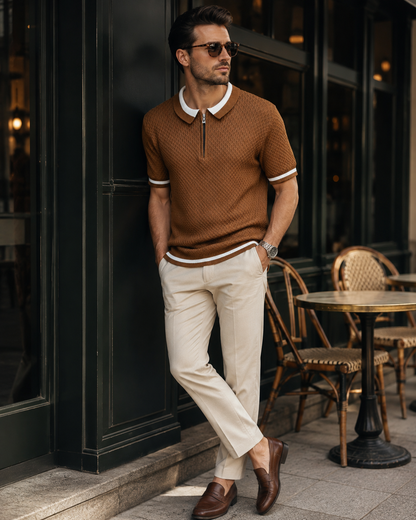 Signature Polo – Cocoa Honeycomb