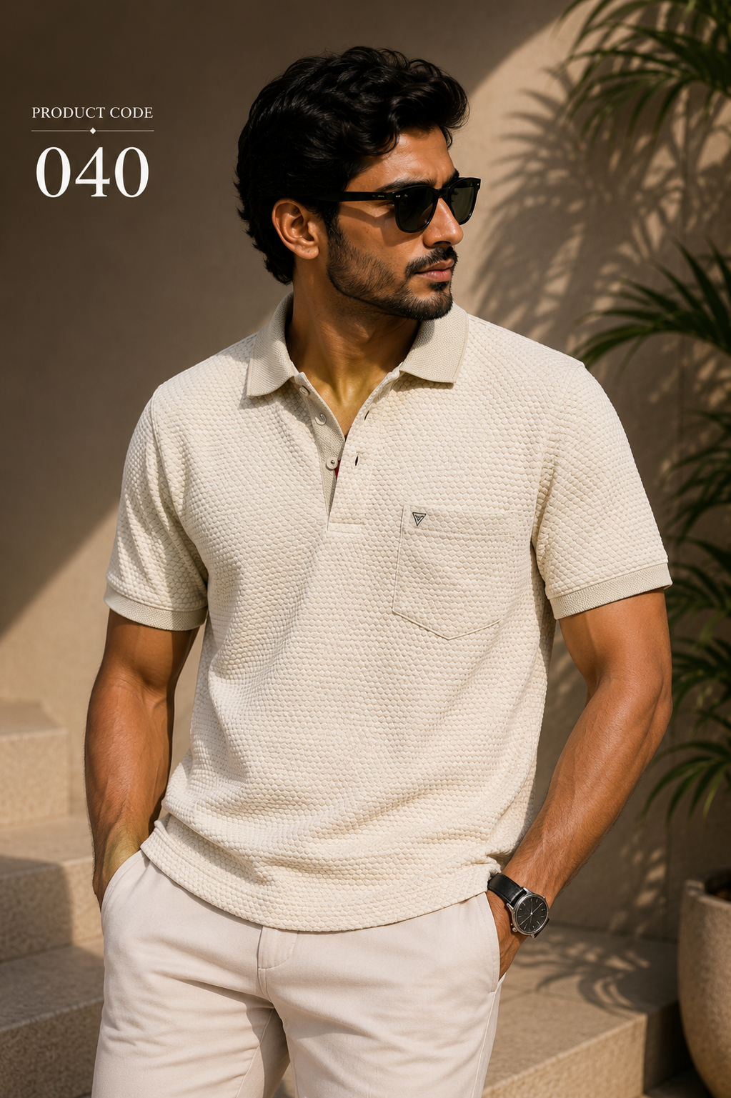 Premium beige polo tee