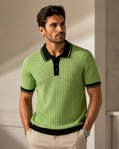 Signature Polo – Pistachio Contrast