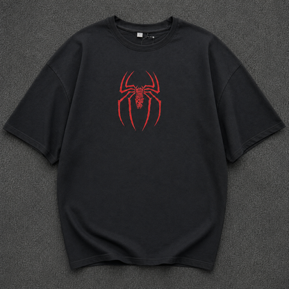 Spider Duo Black – Logo Print Oversized T-Shirt