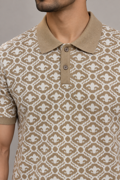 Signature Polo – Dune Mosaic