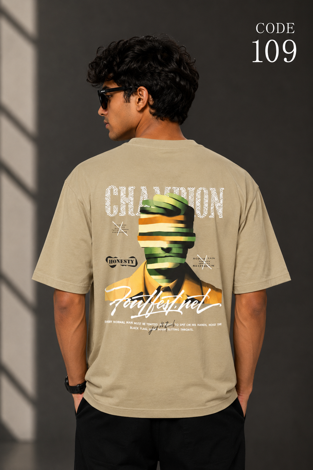 Champ beige tee