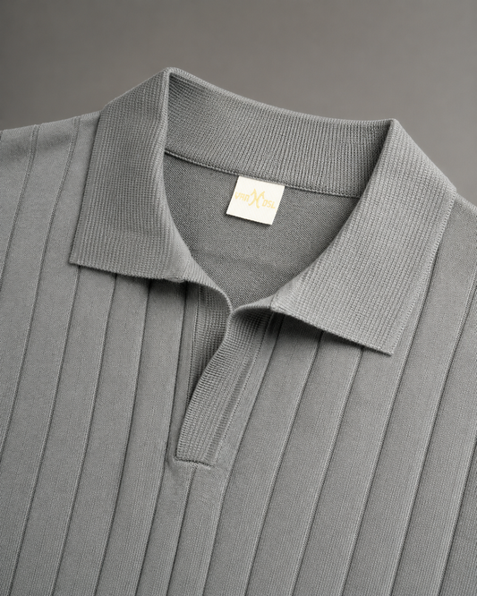 Essential Polo – Slate Grey Rib