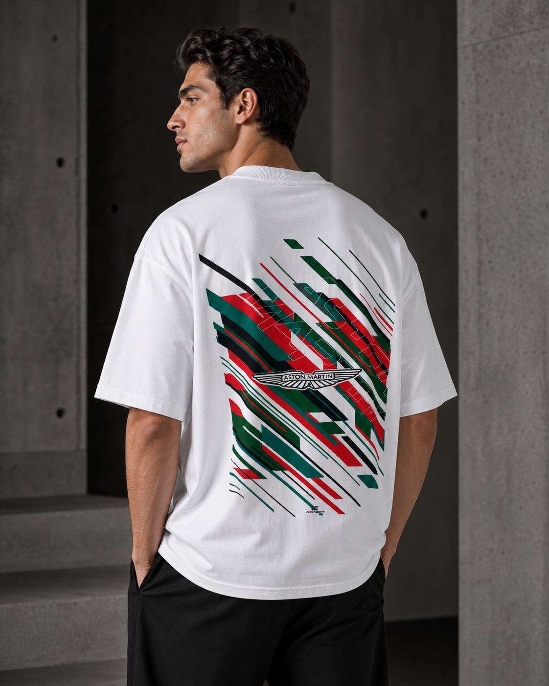 Aston Martin Wings – Logo Print Oversized T-Shirt