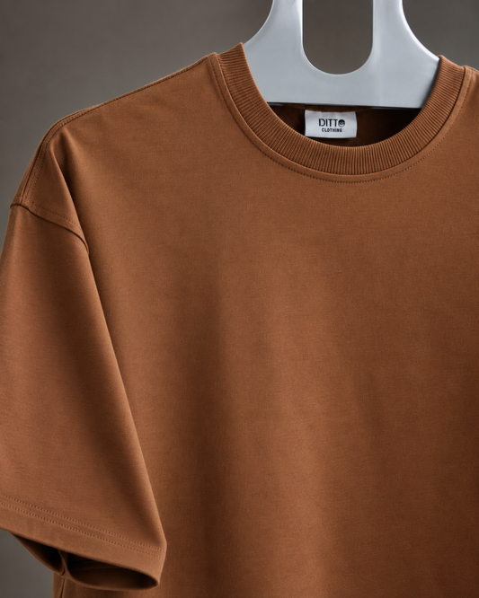 Core 250 GSM Oversized T-Shirt – Mocha Brown