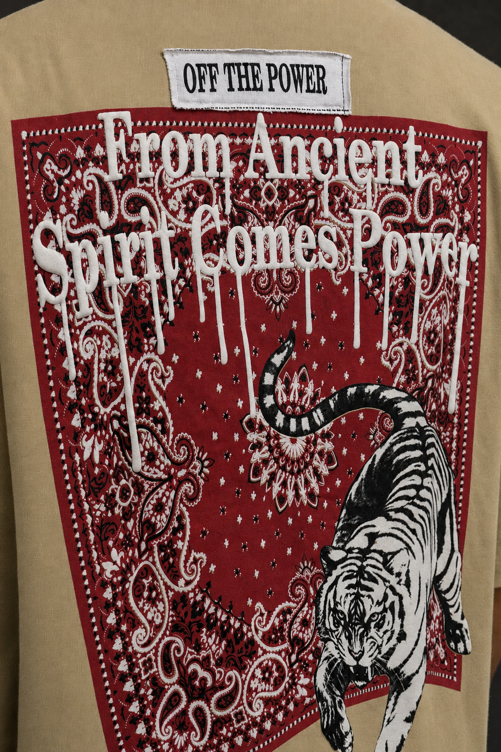 Off The Power – Mixed-Media Back Graphic Oversized T-Shirt