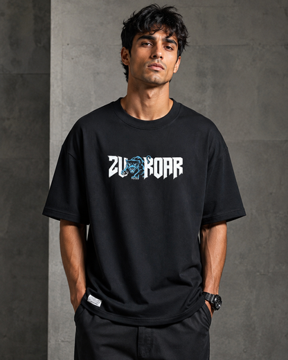 Panther Mode – Back Graphic Black Oversized T-Shirt