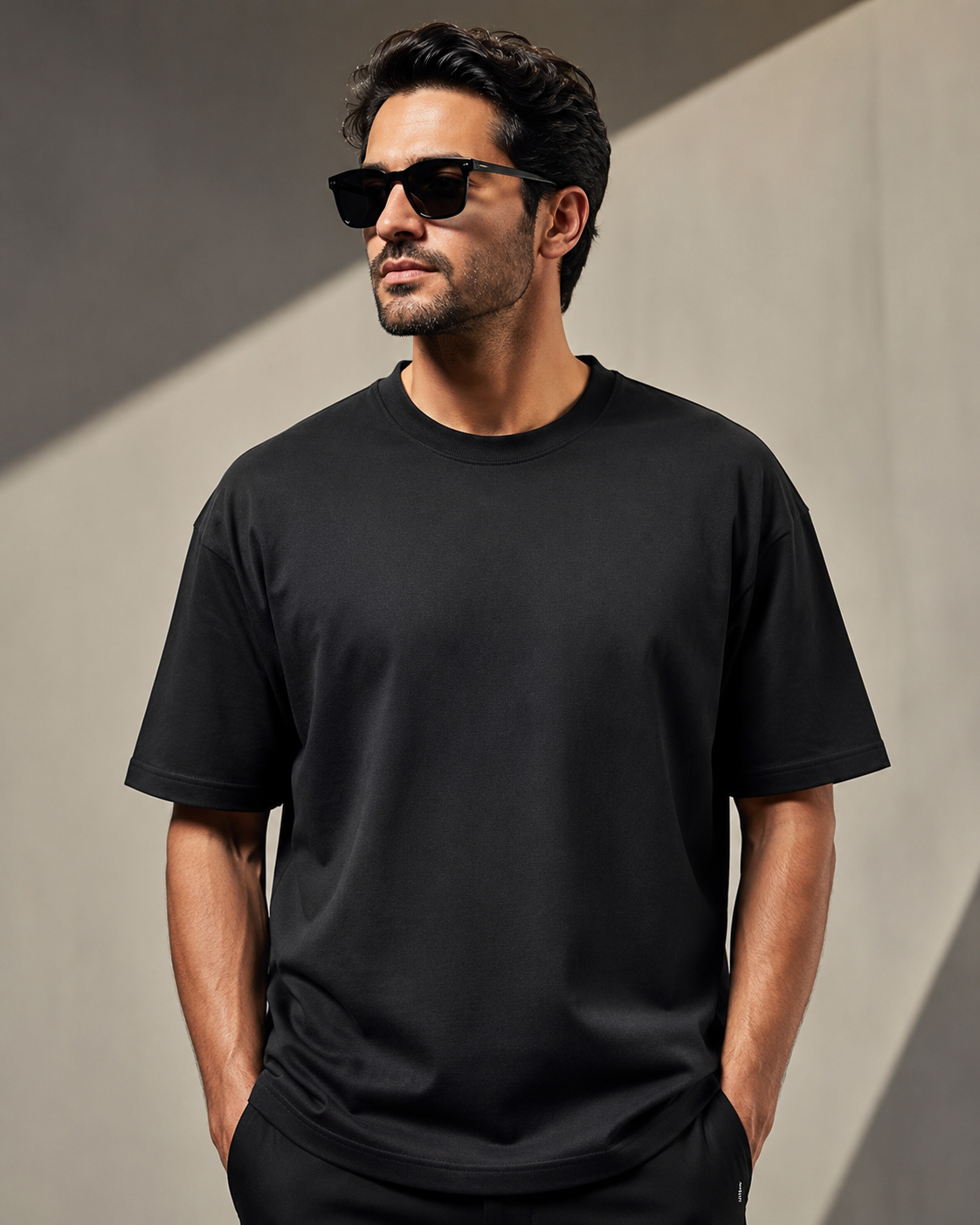 Core 250 GSM Oversized T-Shirt – Midnight Black