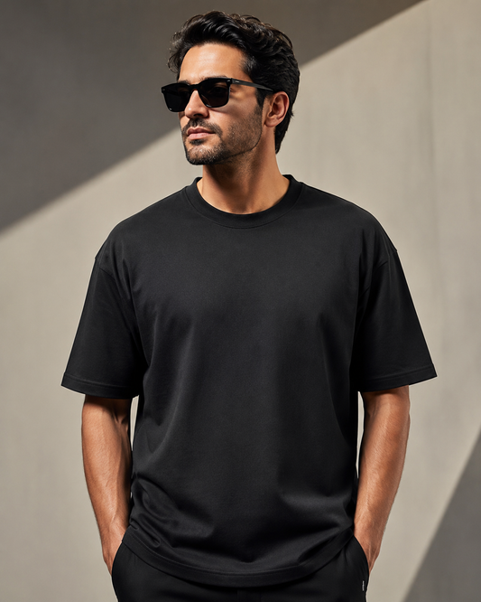 Core 250 GSM Oversized T-Shirt – Midnight Black