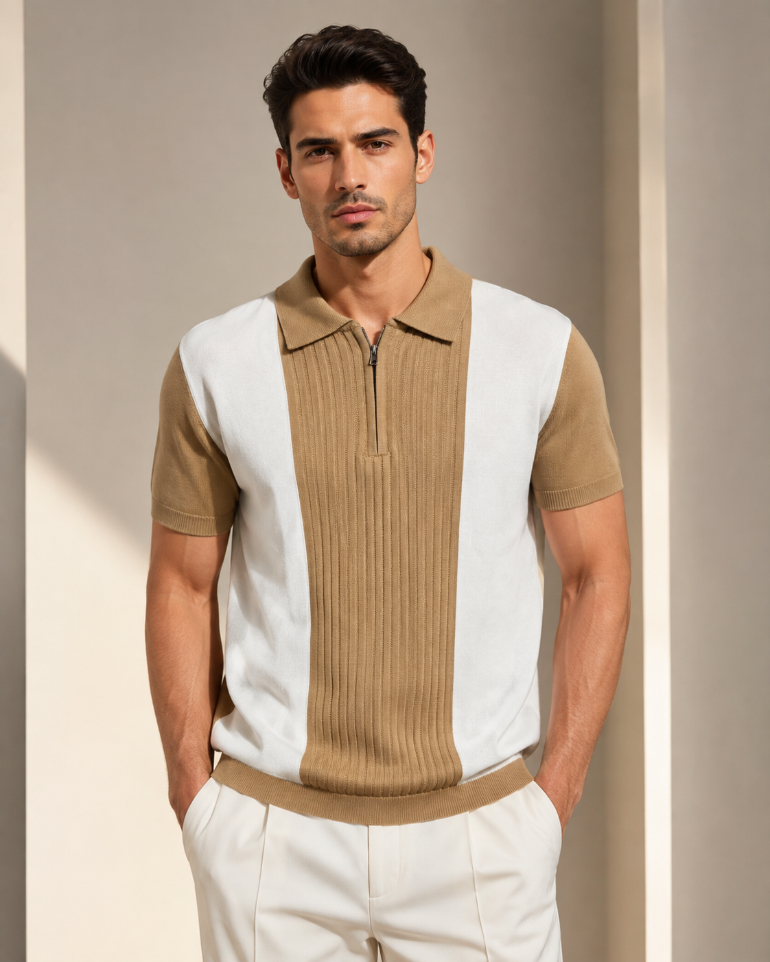 Signature Polo – Biscotti Stripe