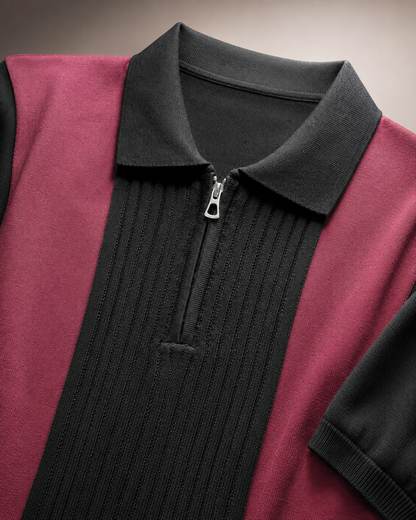 Signature Polo – Noir Berry Block