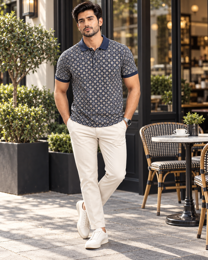 Signature Polo – Midnight Mosaic