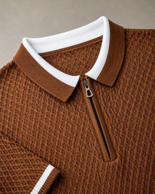 Signature Polo – Cocoa Honeycomb