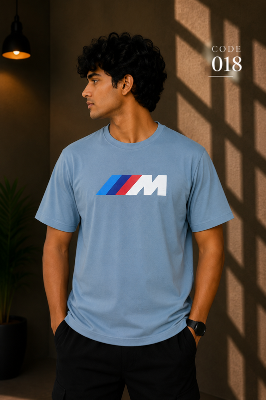 M Power Sky Blue – Racing Graphic Regular-Fit T-Shirt