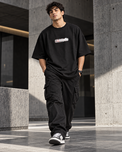 Street Rider Black – Back Graphic Oversized T-Shirt