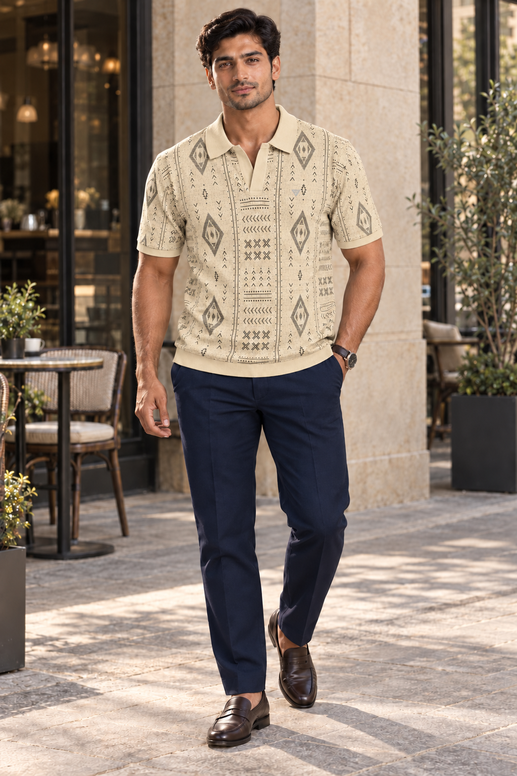 Signature Polo – Sandstone Geometry
