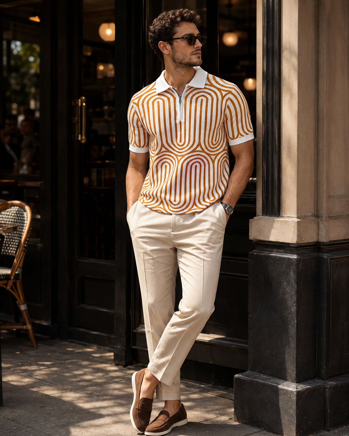 Premium designer dual tone orange polo